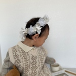 - 花 × 布 crown - Blue  花かんむり ドライフラワー ベビー花冠 キッズ 誕生日 バースデーフォト プリザーブドフラワー おうちフォト ハーフバースデー お食い初め　ベビー袴