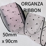 【新作】【オーガンジー】【全4色】【50mm】【PINK】オーガンジーリボン【A852】