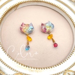 しあわせの虹猫🌈🐈‍⬛ピアス/イヤリング