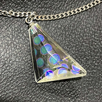 🌈ダイクロ水玉ガラスアシンメトリートライアングルペンダント１🌈