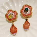 ネモフィラ刺繍ピアス
