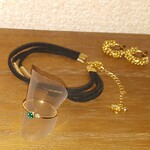 重ねづけに最適！シンプルリング(ゴールドカラー×グリーンエメラルド)10号or13号シルバーカラー変更可(0円)