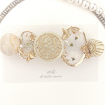 elegant white 姫うつぎのアンティークバレッタ/ヘアクリップ/大きいバレッタ