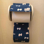 再販1  北欧りぼん・紺 トイレットペーパーカバー