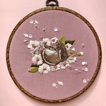 『春爛漫』ファブリックパネル　刺繍パネル　パネル　刺繍　額　刺繍フレーム　インテリア