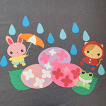 壁面飾り　梅雨　ピンク