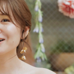 ME24　ウェディングイヤリング　ゴールド　ピアス　大ぶり 花 　小枝　ウェディング 　ブライダル イヤリング　結婚式　前撮り