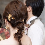 MA23　小枝 ビジュー ナチュラル リーフヘアアクセサリー 髪飾り ヘッドドレス ヘッドアクセ ウェディング 結婚式
