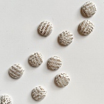 ◉ラスト1点◉【6pcs beige×white #ls】mini button cabochon ミニ/ボタン/カボション/ベージュ/貼り付け