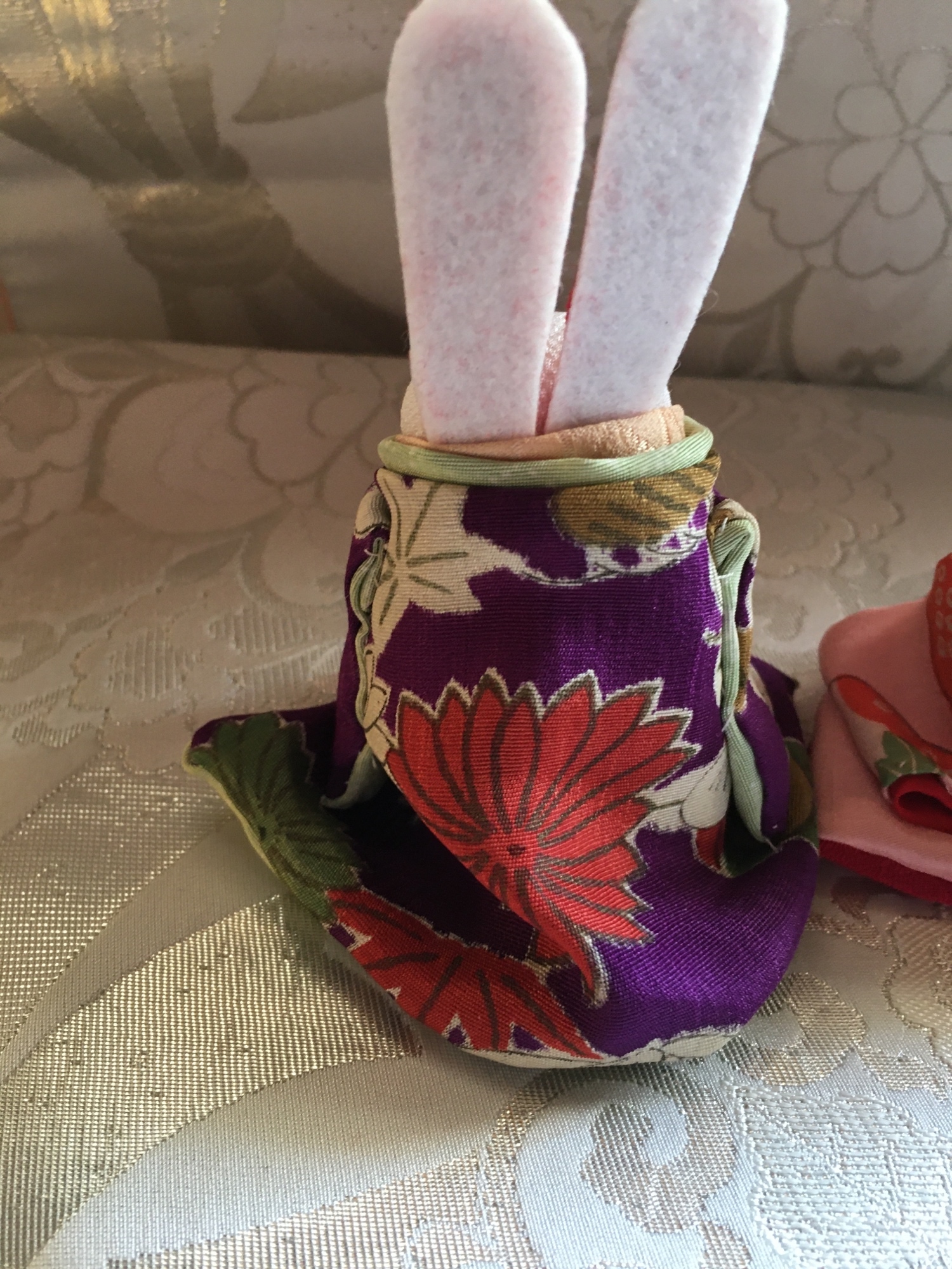 送料込み卯年着物の古布のうさぎのお雛様 ひなまつり - KIJITORAYUZU'S