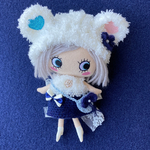 イーマリーちゃん　イアンヌちゃん　モフモフくま耳ラブリーコーデセット（ホワイト×ネイビー）