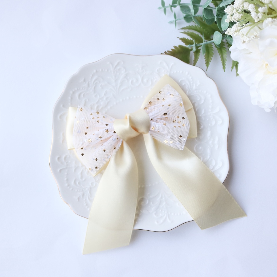 上質サテンリボン 黒 ブラック ビッグダブルリボン ビッグリボン