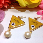 三角モダンピアス    イエロー
