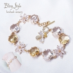 イエロー クリスタル cz フラワー 蜂 ブレスレット