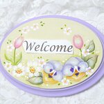 春の花のミニプレート（オーバル）❤文字入れ