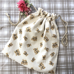 巾着　大❁︎ちびくまベージュ