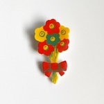 フランス ヴィンテージ ブローチn o.40（ プラスチック レトロ かわいい 花 リボン ）　