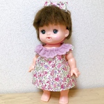 送料無料　花柄　スカラップ　フリル　衿　ワンピース　メルちゃん　ソランちゃん