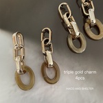 【再入荷】4pcs★triple gold chain・camel（チェーンチャーム）