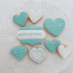 大人可愛いティファニーブルーのアイシングクッキー