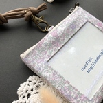 IDカードホルダー　リバティ『Katie and Millie』ピンクラベンダー ●入校証ホルダー/ICカード入れ　ラミネート＆PVC