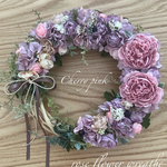 チェリーピンク♡フラワー造花リース３０㎝