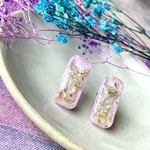 レクタングルピアスLAVENDER⚛︎アレルギー対応316Lサージカルステンレス使用