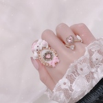 きらめきハートビジューとしゅがうさリング♡