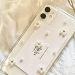 parl flower cace  アイフォンケース  スマホケース  クリアケース シェル  パール  可愛い アンティークレトロ　韓国　花　フラワー　