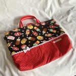 【半額セール】【床につかない！！】入園入学レッスンバッグ手提げレッスンバッグ絵本袋リバーシブル★フルーツアイスキャンディー★縫い付けお名前キルティングマチレースポケット