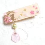 うさぎと桜花爛漫ヘアクリップ
