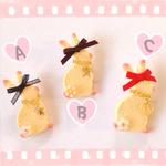 おめかしうさぎ♡クッキー風ブローチ