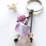 とんぼ玉キーリング パープル