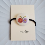 刺繍ヘアゴム🌷　no.767   くるみボタン　 💛送料無料💛　