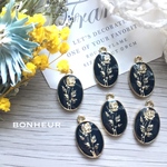 A1175【送料無料】ローズ  デザインチャーム  薔薇  エポチャーム  2pcs