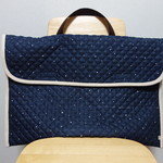 ★ご依頼品★防災頭巾カバー(背もたれ補強!!)＊ネイビースター(生成)　[No6]