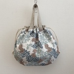 ミナペルホネン happy camouflageとタンバリンで作りました巾着バッグ