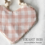 HEART BIB＊pink check＊