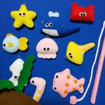 フェルトおままごとおさかなつり① 魚釣りでままごと