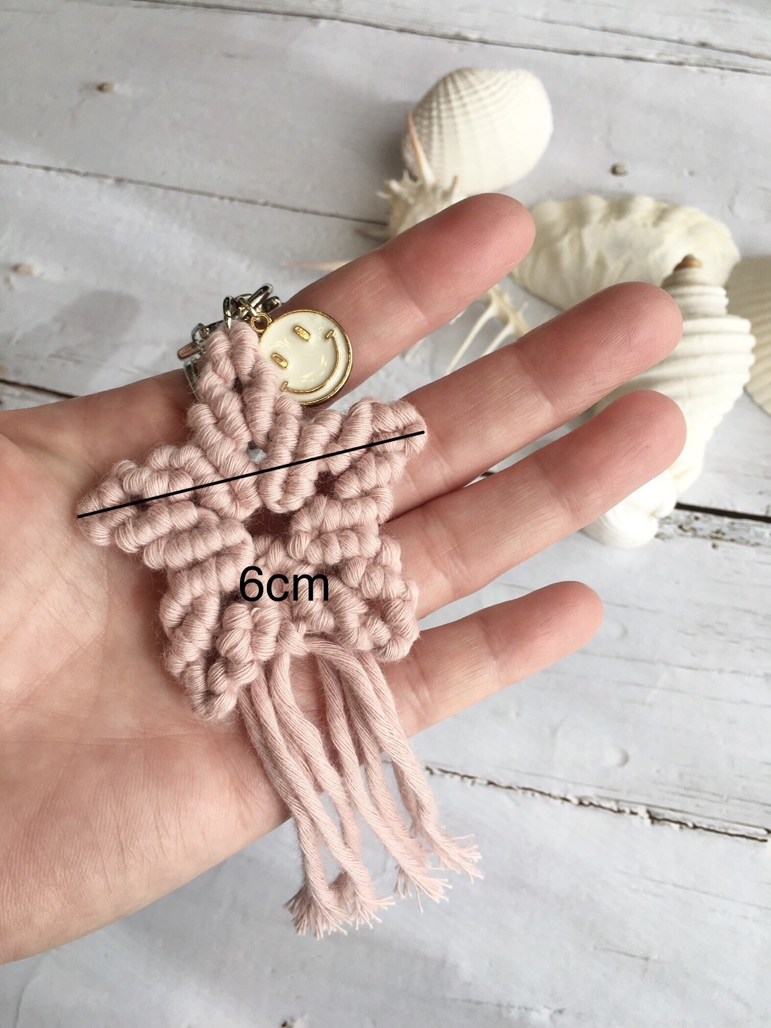 パーツ付き☆】スターチャームMサイズ マクラメ キーホルダー