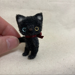 二足歩行　オッドアイ　黒猫ちゃん　モールアート　モールベア 