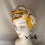 ⭐️capella⭐️春はミモザ•*¨*•.¸¸♪大人のリボンターバン　capellaオリジナルデザイン