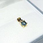 【天然石ペンダントトップ】ロンドンブルートパーズ 4mm　18KGP製　ネックレス　ハンドメイド素材