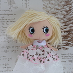 イーマリーちゃん　チュールドレス　No.87  ホワイト＆ピンク小花　2段フリル