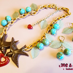 ♡Love Swallow ターコイズチェリーネックレス♡