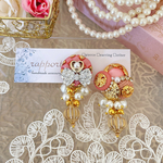 お客様予約品:cute系 キラキラリボン付き ボタンピアス