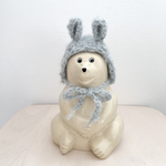 しろくま貯金箱　　もこもこうさみみずきん