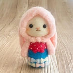 羊毛フェルト☆モコモコロップイヤーうさちゃん