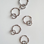 【4pcs silver #6-4】design double ring charm