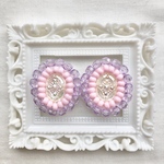 ❤️再販❤️  ヴィンテージパーツとビーズ刺繍のピアス　イヤリング　昭和レトロ　レトロ　レトロポップ　ファンシー　大ぶり　